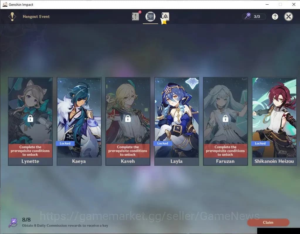 Genshin Impact Accounts ASIA|AR55|3Limited+29(*4Character)|Linnea,Columbin image 13