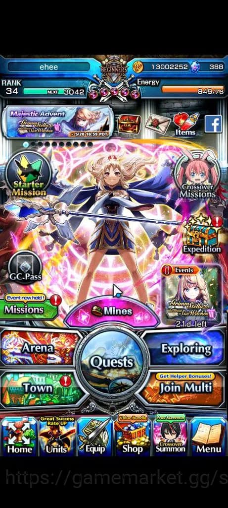Grand Summoners Accounts Global |Rank 34|388 CC|12 Ascend+4 TW|[Liza,Chloe, image 1