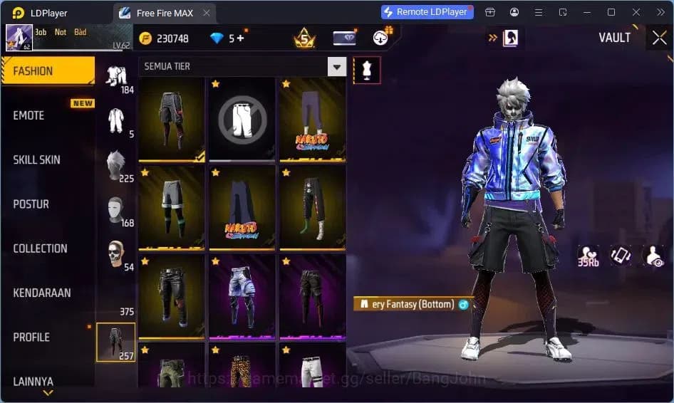 Free Fire Accounts Indonesia | Vault 375 | EVO-SCAR MEGALODON| SG Tro image 15