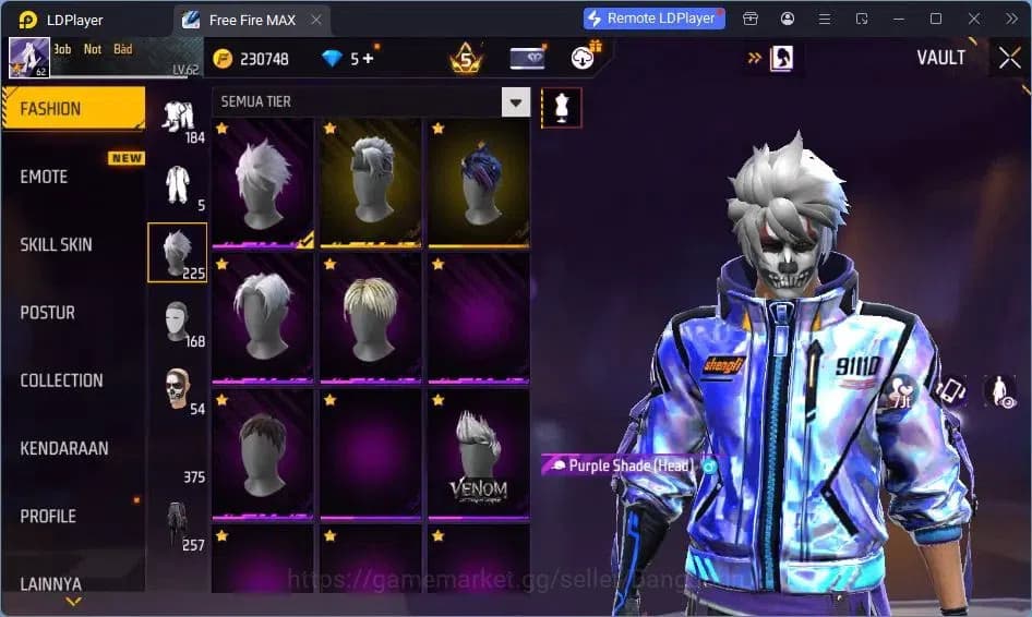 Free Fire Accounts Indonesia | Vault 375 | EVO-SCAR MEGALODON| SG Tro image 19