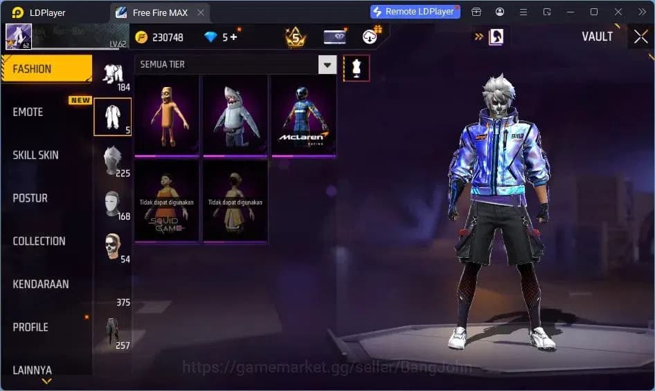 Free Fire Accounts Indonesia | Vault 375 | EVO-SCAR MEGALODON| SG Tro image 20