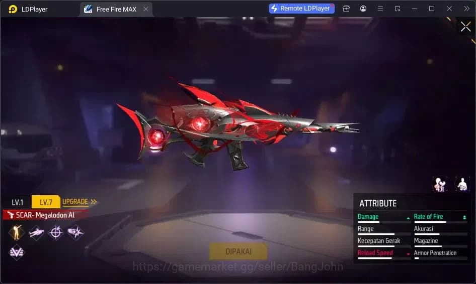 Free Fire Accounts Indonesia | Vault 375 | EVO-SCAR MEGALODON| SG Tro image 4