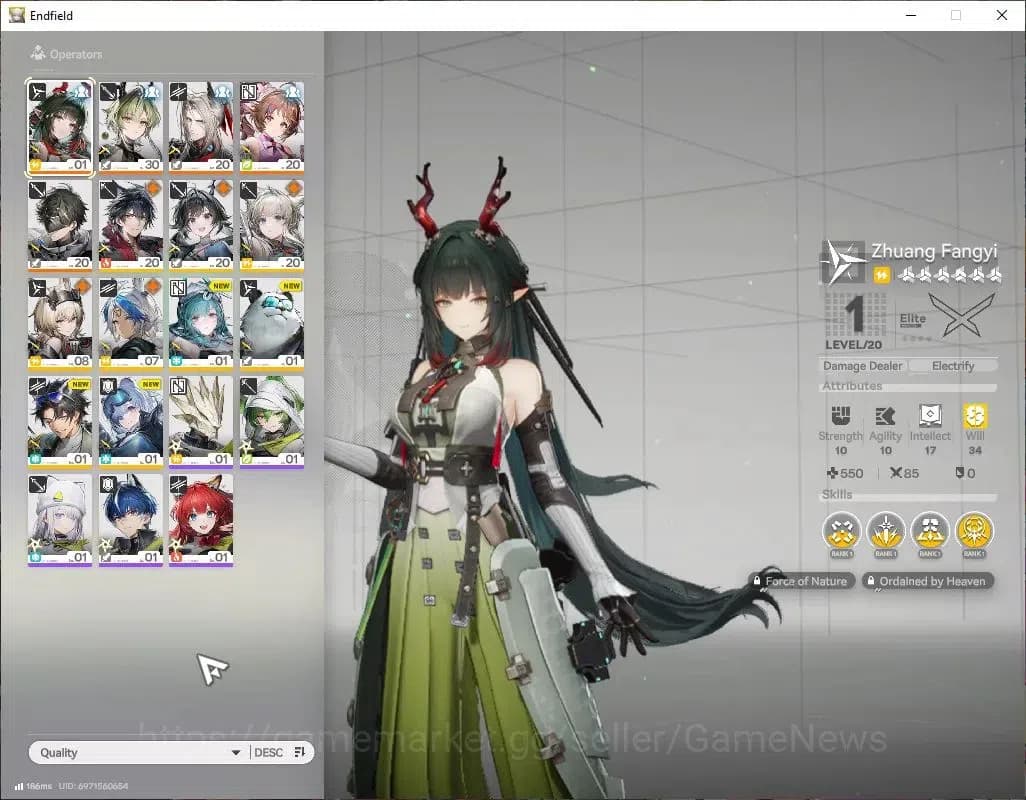 Arknights: Endfield Accounts NA/EU|Lv24|4 SSR(1Limited)+6(*6WEP)|[Zhuang Fangyi image 2