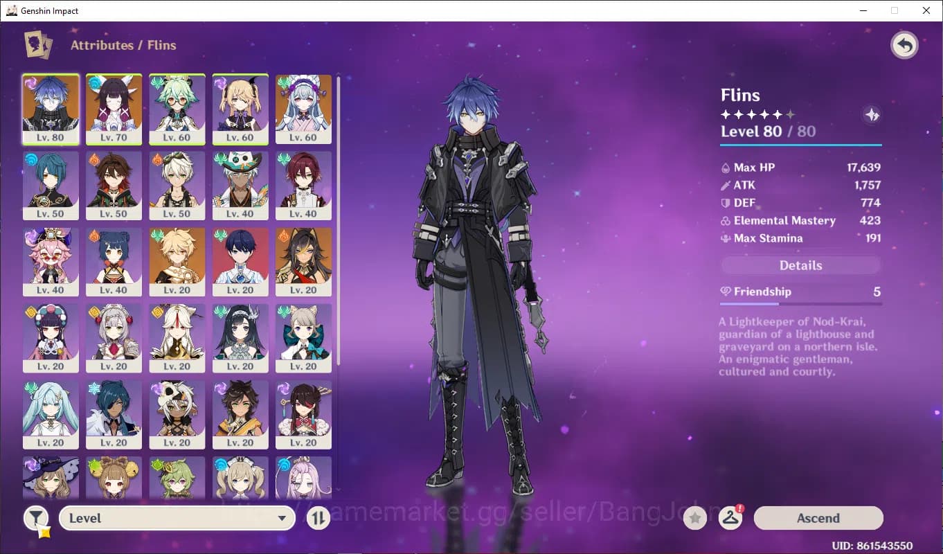 Genshin Impact Accounts ASIA | AR 43, flins, columbinna, yumemizu, dehya m image 12