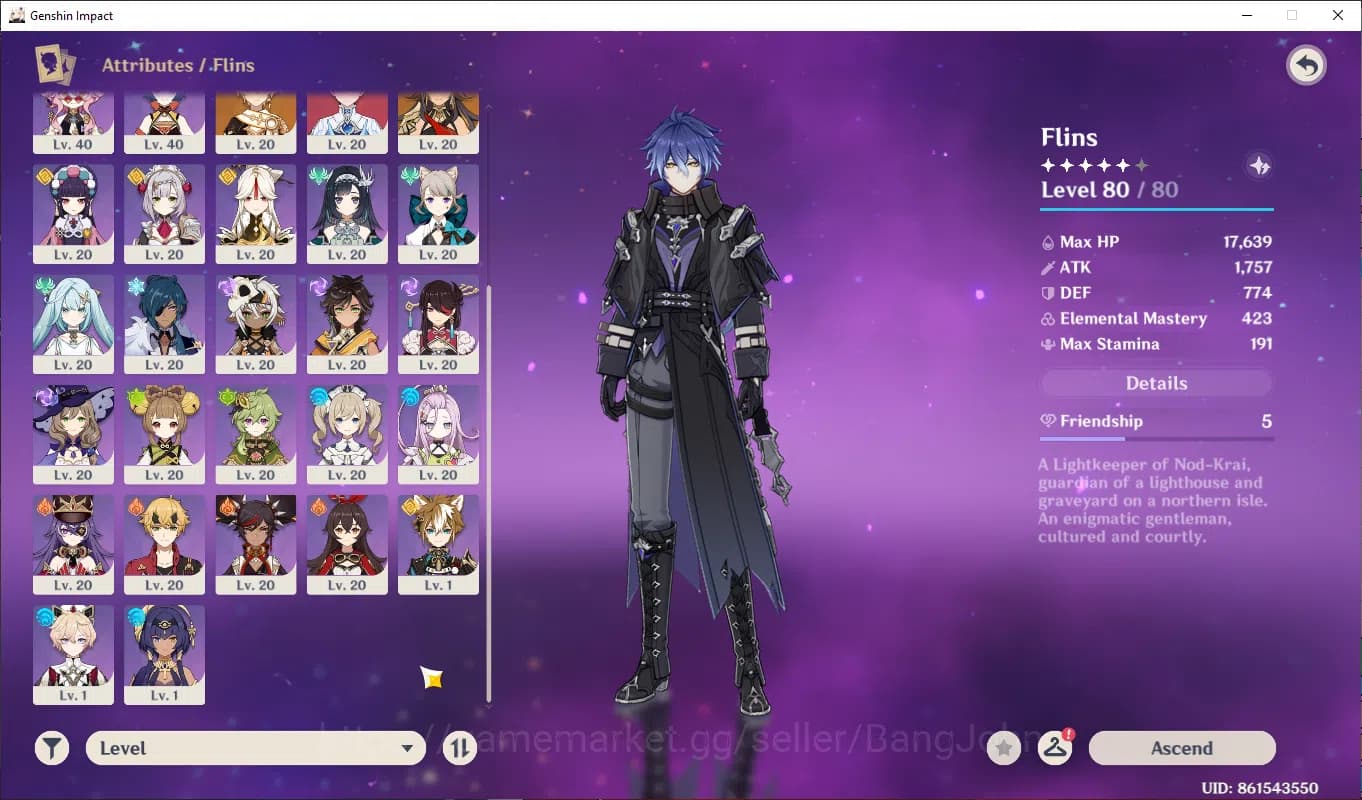 Genshin Impact Accounts ASIA | AR 43, flins, columbinna, yumemizu, dehya m image 13