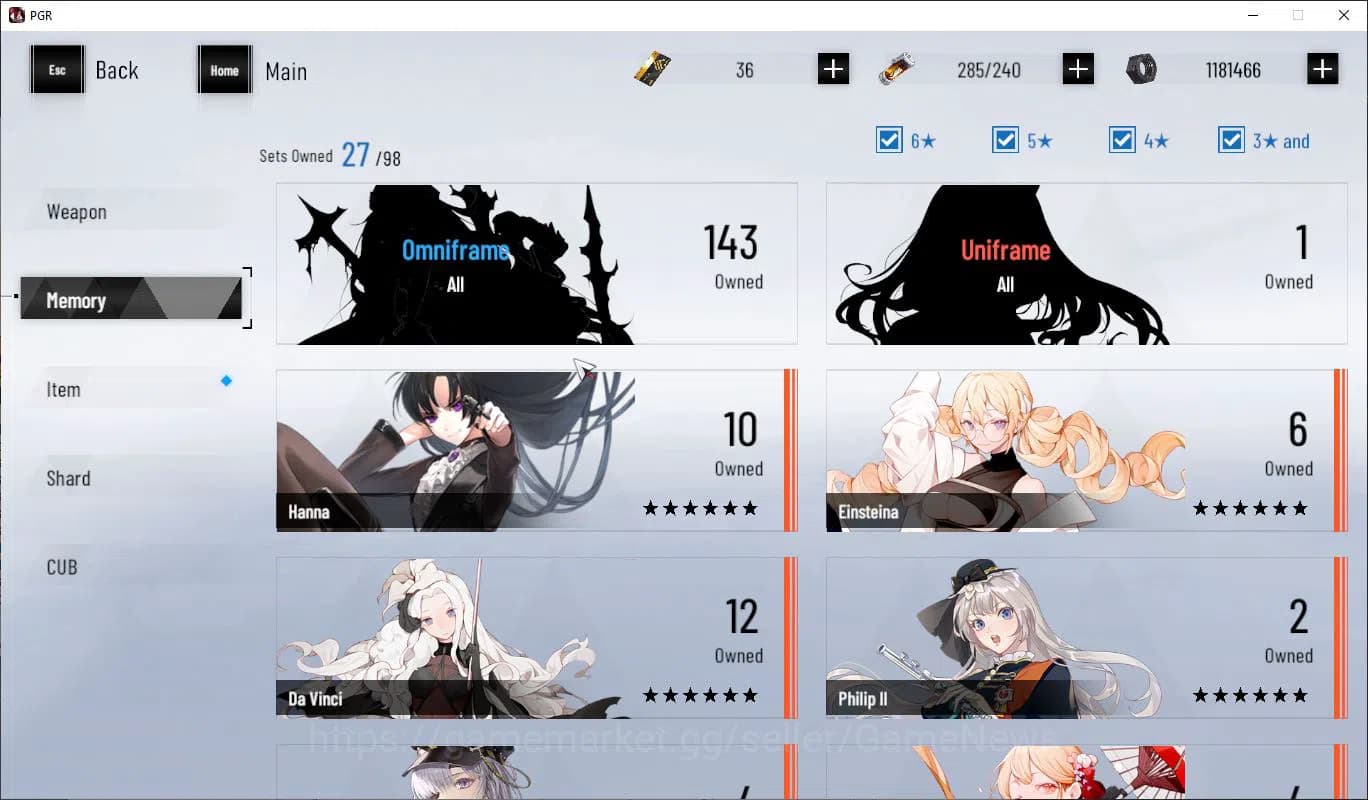 Punishing: Gray Raven Accounts ASIA | Midgame Plume SS+Sign, Rozen SS, S Member ( image 10