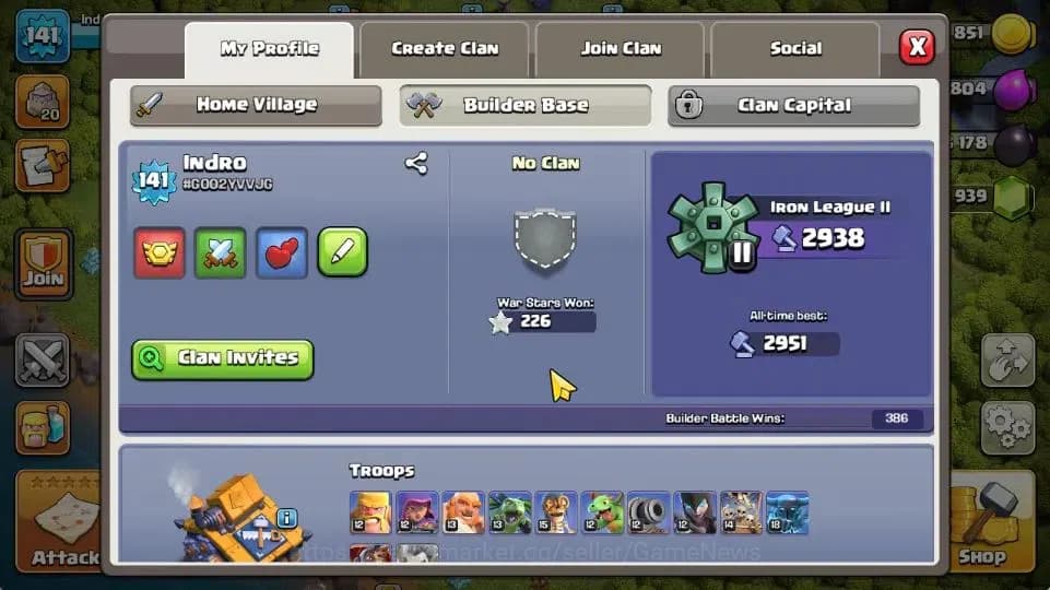 Clash of Clans Accounts TH 16-BH 10|LV 141|Limited Skin|HH 9|BK 64,AQ 70,G image 4