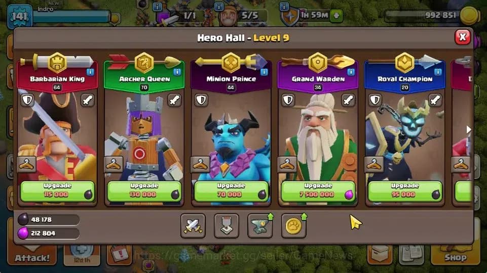 Clash of Clans Accounts TH 16-BH 10|LV 141|Limited Skin|HH 9|BK 64,AQ 70,G image 8
