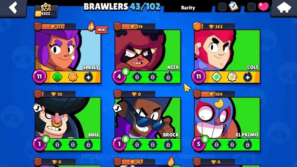 Brawl Stars Accounts 4322 Trophy|7k Bling|43 Brawlers 6 Max Lv |1 Legen image 7