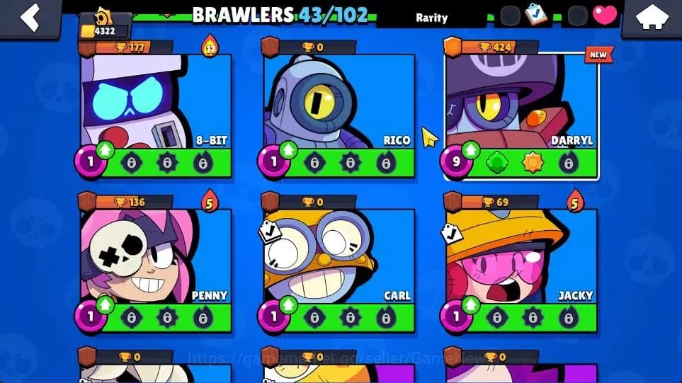 Brawl Stars Accounts 4322 Trophy|7k Bling|43 Brawlers 6 Max Lv |1 Legen image 9