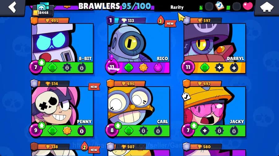 Brawl Stars Accounts 38448 Trophy|95 Brawlers 18 MAX Level|4 Hypercharg image 5