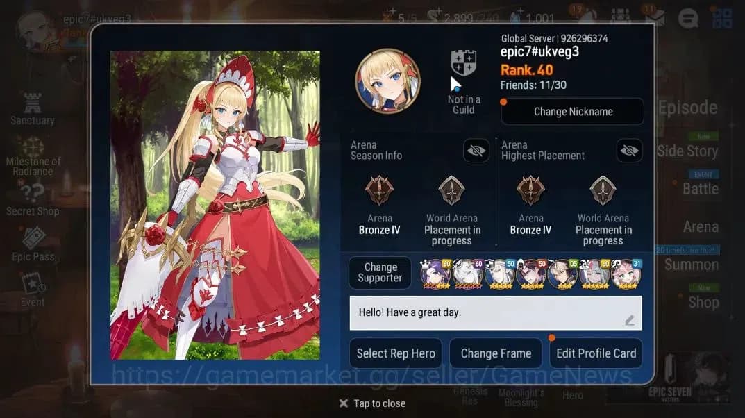 Epic Seven Accounts GLOBAL Unverif|New Era|6 ML(Salome,NM Luna,SS Vivi image 2