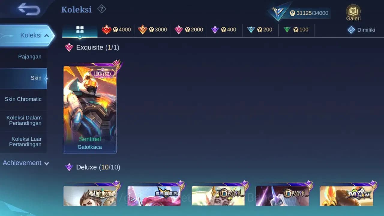 Mobile Legends: Bang Bang Accounts GLOBAL Hero 99 Skin 168 | Luckybox Gatot | Dtamer image 2