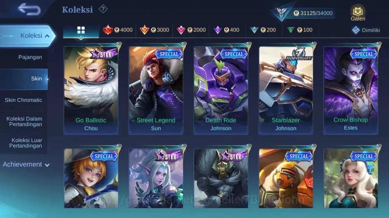 Mobile Legends: Bang Bang Accounts GLOBAL Hero 99 Skin 168 | Luckybox Gatot | Dtamer image 6