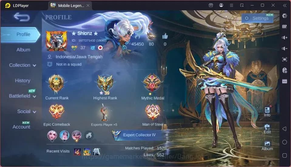 Mobile Legends: Bang Bang Accounts GLOBAL Hero 85 Skin 143 |Covenant Lesly|Dtamer[Val image 14