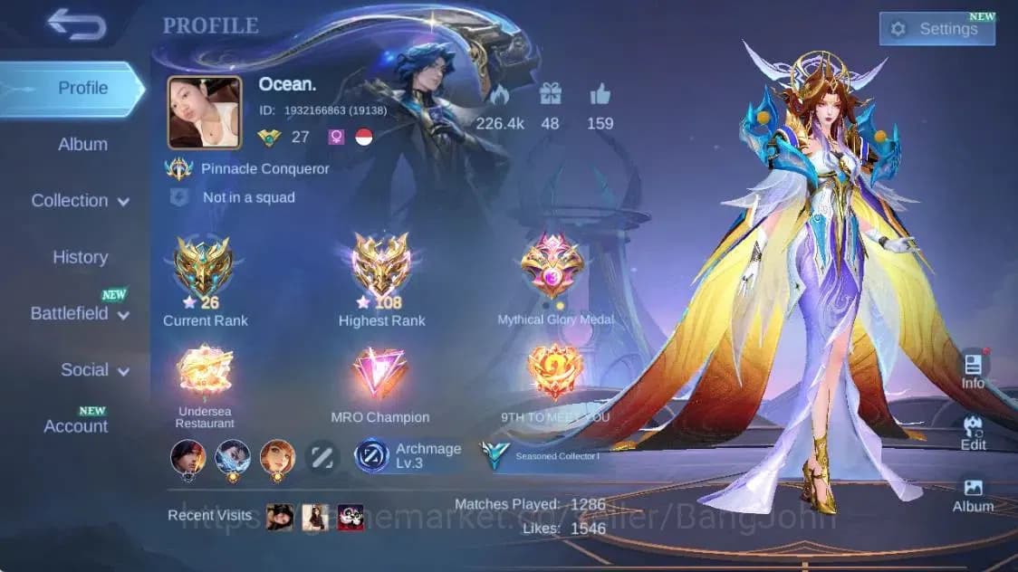 Mobile Legends: Bang Bang Accounts Global|Hero 55|Skin 84|Seasoned|Luckybox Karrie|Ga image 1