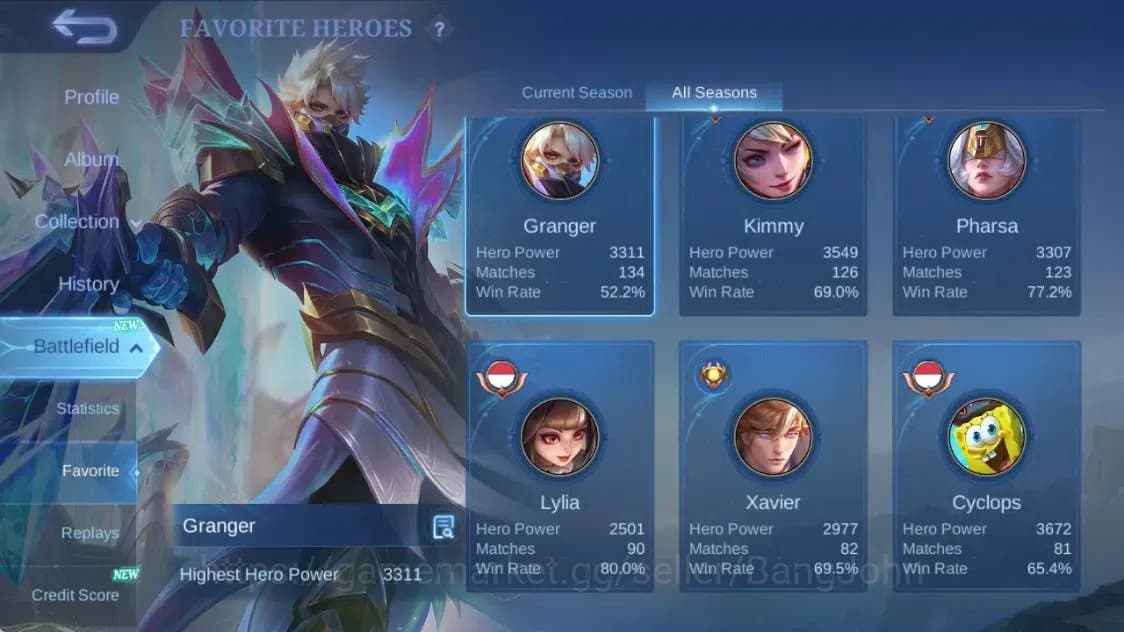 Mobile Legends: Bang Bang Accounts Global|Hero 55|Skin 84|Seasoned|Luckybox Karrie|Ga image 4