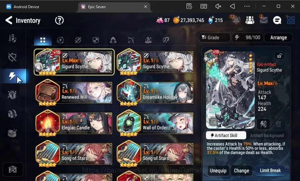 Epic Seven Accounts GLOBAL Unverif|New Era|6 ML(DB Senya,SE Celine,Str image 11