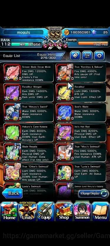 Grand Summoners Accounts Global|Rank 112|32 Ascend+12 TW|[Roy,Inumuta,Sayak image 13