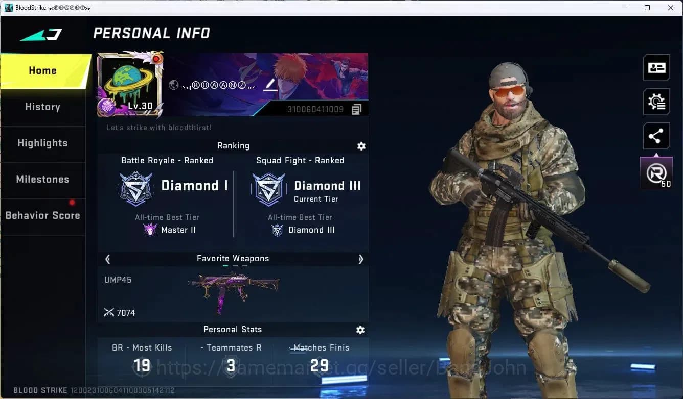 Blood Strike Accounts ASIA |MELE,KATANA|COLLAB,MCX EVA|ULTRA,UMP45,VECTO image 1