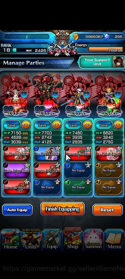 Grand Summoners Accounts Global|Rank 59|7 Ascend|ChloeTW,Roy,S Miyu,WH Fen, image 1