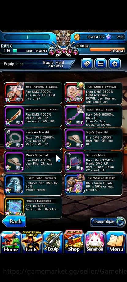 Grand Summoners Accounts Global|Rank 59|7 Ascend|ChloeTW,Roy,S Miyu,WH Fen, image 3