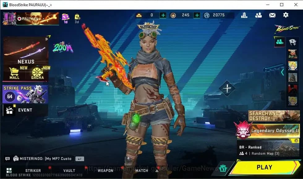 Blood Strike Accounts ASIA|ETERNAL Uzi-Scorpius Lv2|13 ULTRA|Collab 7DS[ image 1