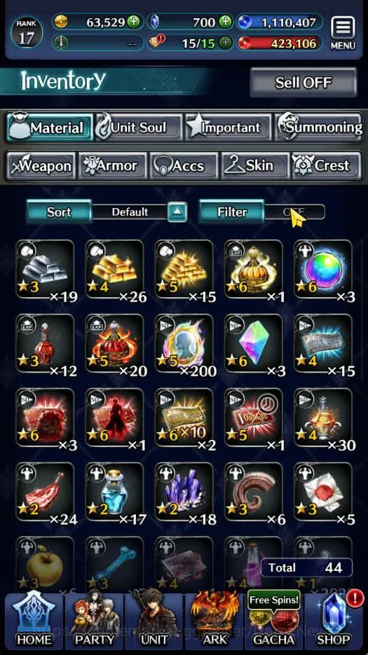 Last Cloudia Accounts GLOBAL | Rank 17 | Hinata Sakaguchi, PoG Zero, God image 4
