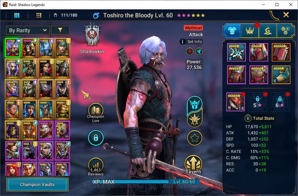 Raid: Shadow Legends Accounts Lv22 362K Power|4,9K Gems|1 Mythical (Toshiro)|17 image 3