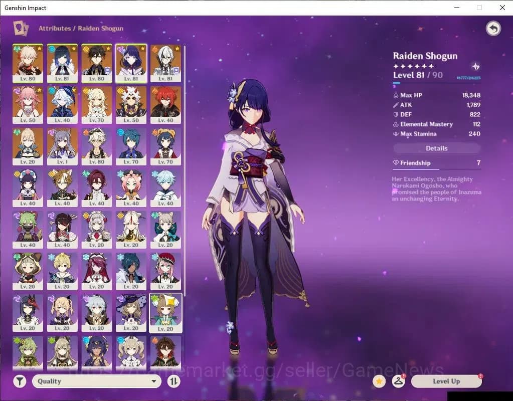 Genshin Impact Accounts ASIA|AR 55|8 Limited+5(*5Weapon)|Raiden+Sign,Kazuh image 3