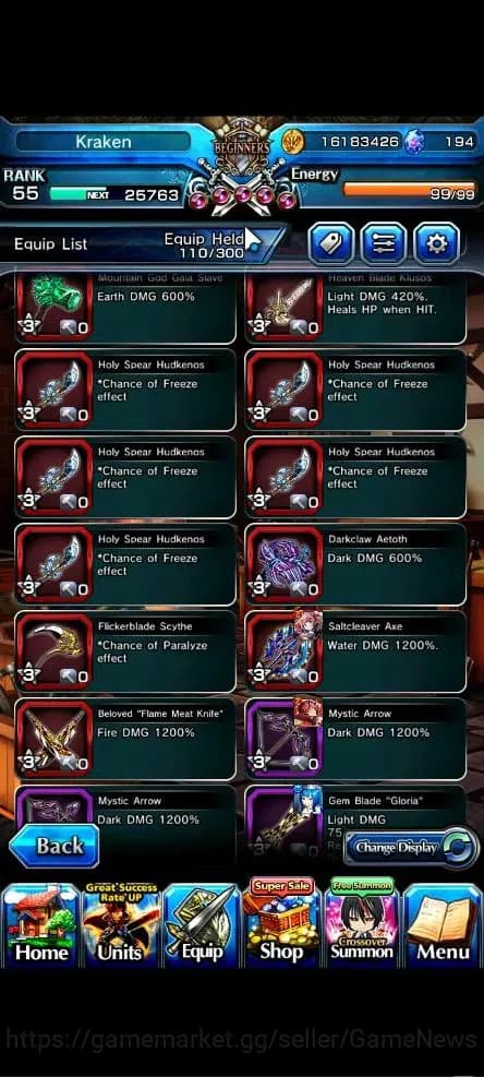 Grand Summoners Accounts Global|Rank 55|194 cc|3 Ascend+3 TW|[Shizu,Bouncin image 11