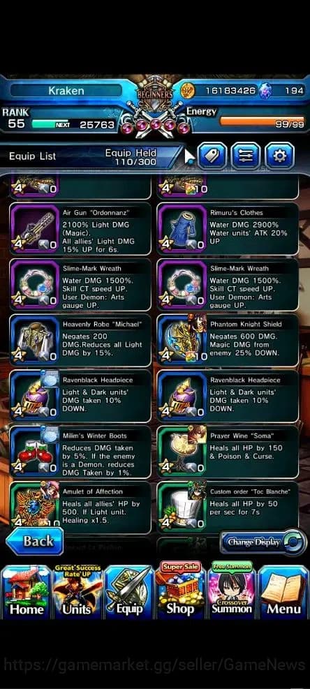Grand Summoners Accounts Global|Rank 55|194 cc|3 Ascend+3 TW|[Shizu,Bouncin image 15