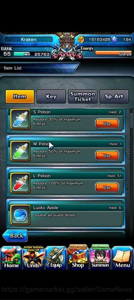 Grand Summoners Accounts Global|Rank 55|194 cc|3 Ascend+3 TW|[Shizu,Bouncin image 2