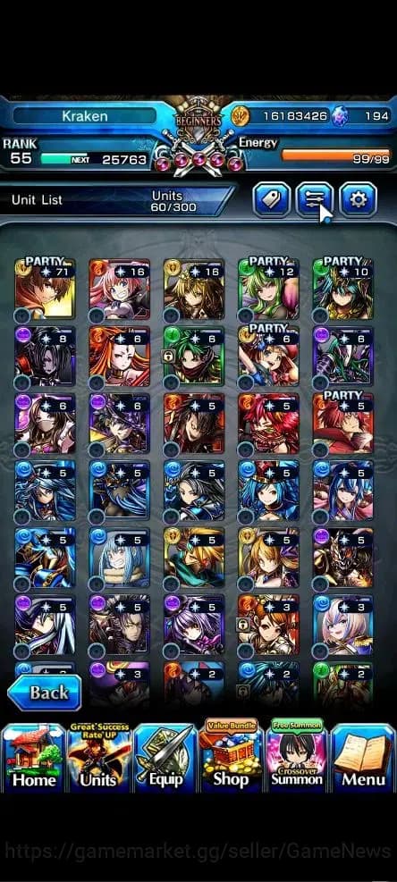 Grand Summoners Accounts Global|Rank 55|194 cc|3 Ascend+3 TW|[Shizu,Bouncin image 5