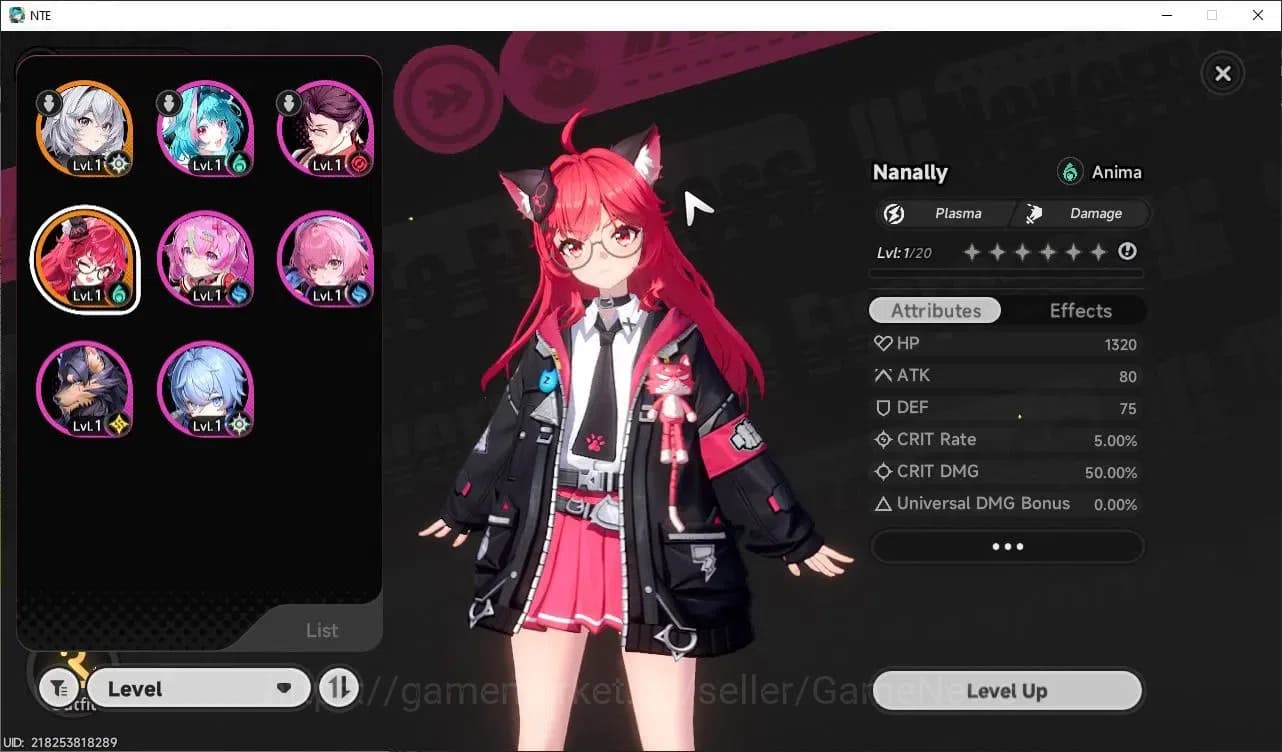 Neverness to Everness Accounts Global NA|HL 3|1 SSR Limited Nanally + 2 Selector image 1
