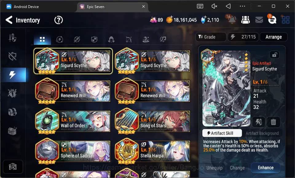Epic Seven Accounts Global Unverif|5 ML Salome,A Tywin,L Krau,etc|PoH image 5
