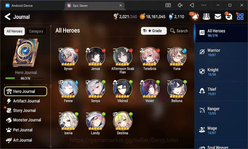 Epic Seven Accounts Global Unverif|5 ML Salome,A Tywin,L Krau,etc|PoH image 9