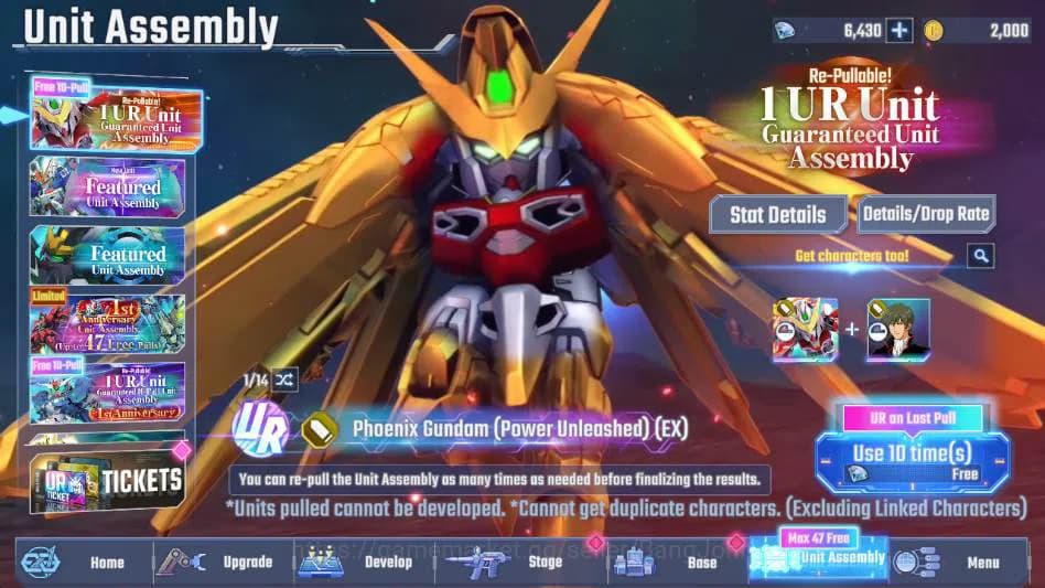 SD Gundam G Generation ETERNAL Accounts Global Rank 1 | 6k Diamond, 10 UR Gundam, Wing Gun image 1