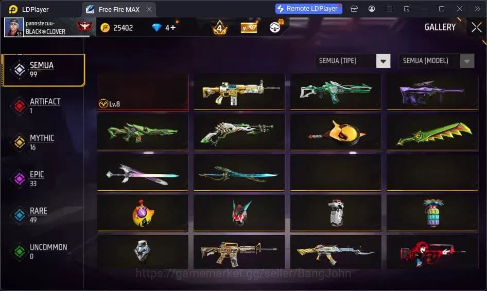 Free Fire Accounts Indonesia | Vault 84| SG Lumut| SG SGKIKIR| Katana image 10