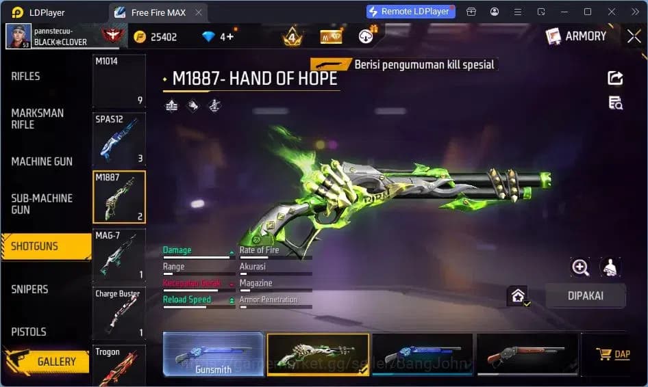 Free Fire Accounts Indonesia | Vault 84| SG Lumut| SG SGKIKIR| Katana image 12
