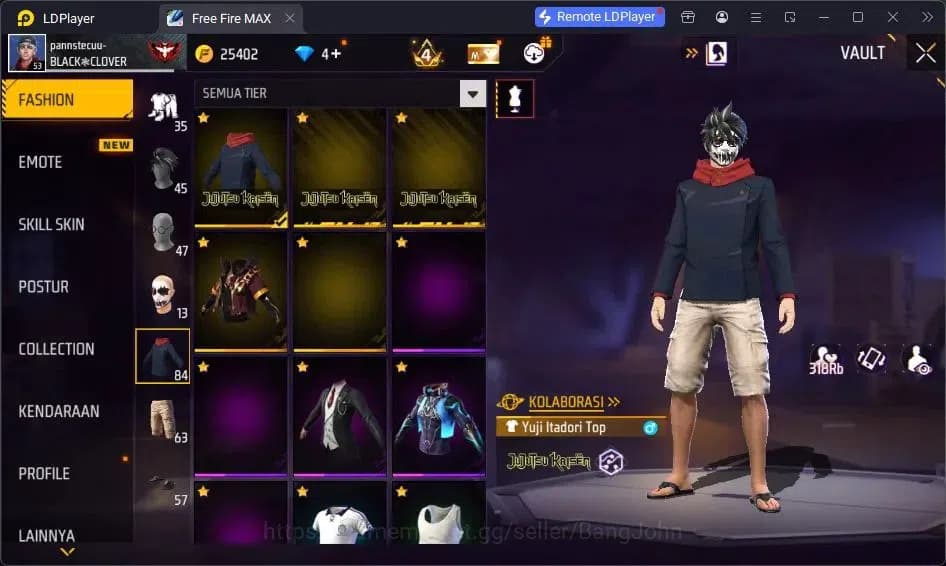 Free Fire Accounts Indonesia | Vault 84| SG Lumut| SG SGKIKIR| Katana image 15