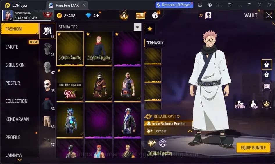 Free Fire Accounts Indonesia | Vault 84| SG Lumut| SG SGKIKIR| Katana image 19