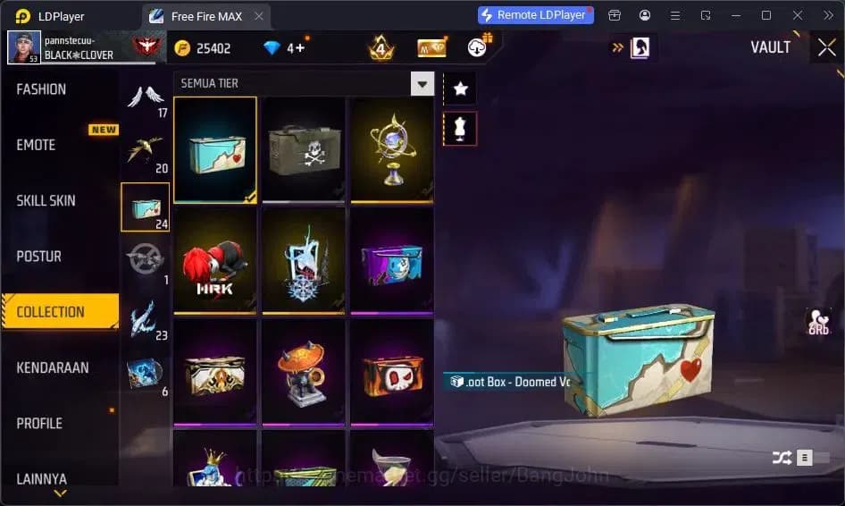 Free Fire Accounts Indonesia | Vault 84| SG Lumut| SG SGKIKIR| Katana image 7