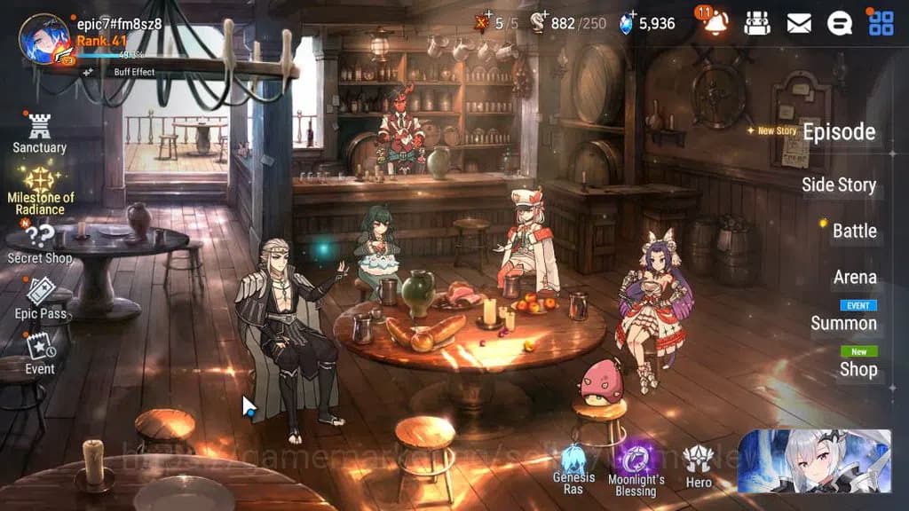 Epic Seven Accounts GLOBAL UNVERIF|New Era|6 ML(LW Peira,US Choux,DB S image 1