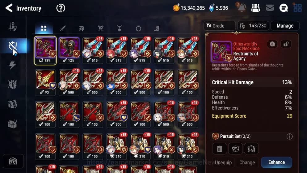 Epic Seven Accounts GLOBAL UNVERIF|New Era|6 ML(LW Peira,US Choux,DB S image 11