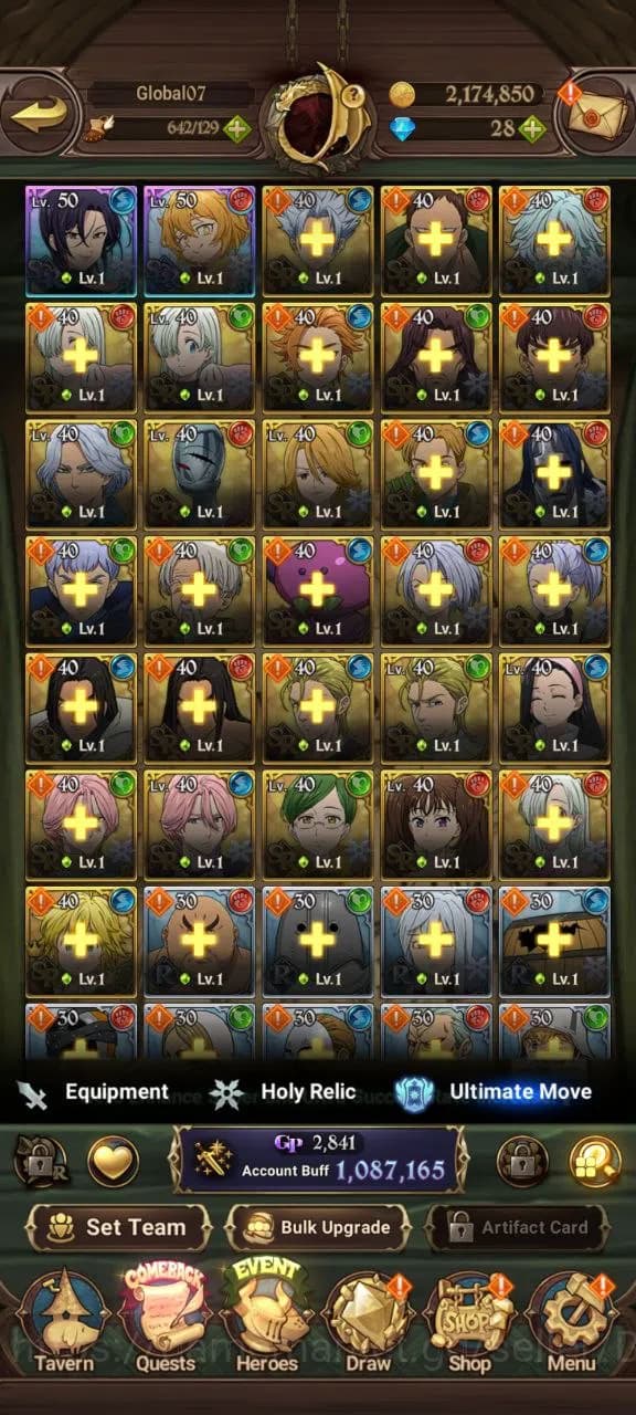 The Seven Deadly Sins: Grand Cross Accounts Global | 1M CC | 7 UR, Tristan 2/6, Salos, ODK, Ki image 3
