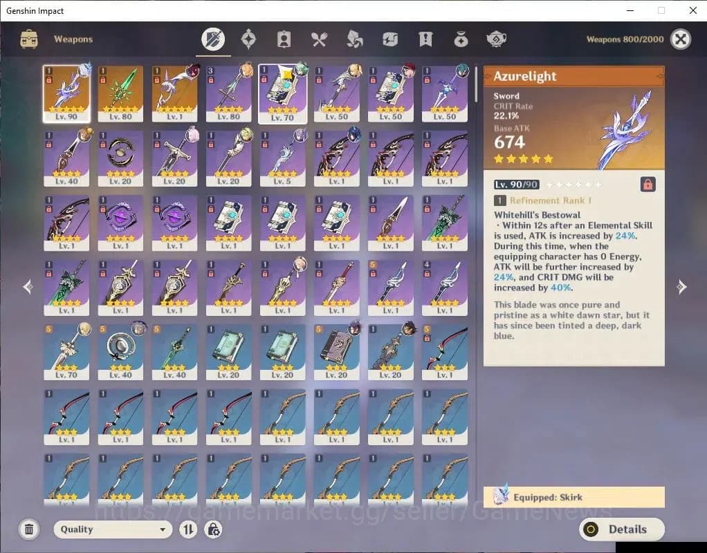 Genshin Impact Accounts ASIA|AR 55|3 Limit+3(*5WeP)|Skirk+Sign,Ineffa,Chas image 7
