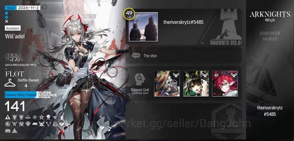 Arknights Accounts Lv 49|141 Operators+4 Outfits|3 Limited+Colab AVE| image 1