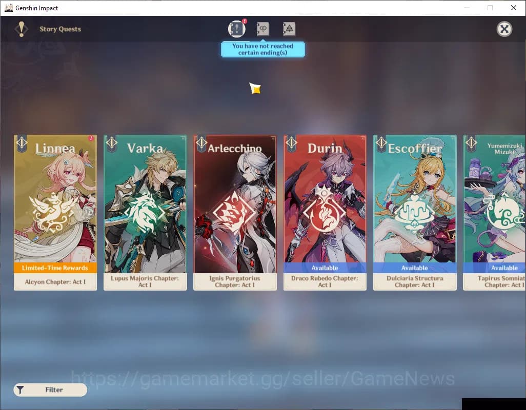 Genshin Impact Accounts ASIA|AR 58|8 Limited +6(*5Wep)|Prime Team Skirk|(F image 12