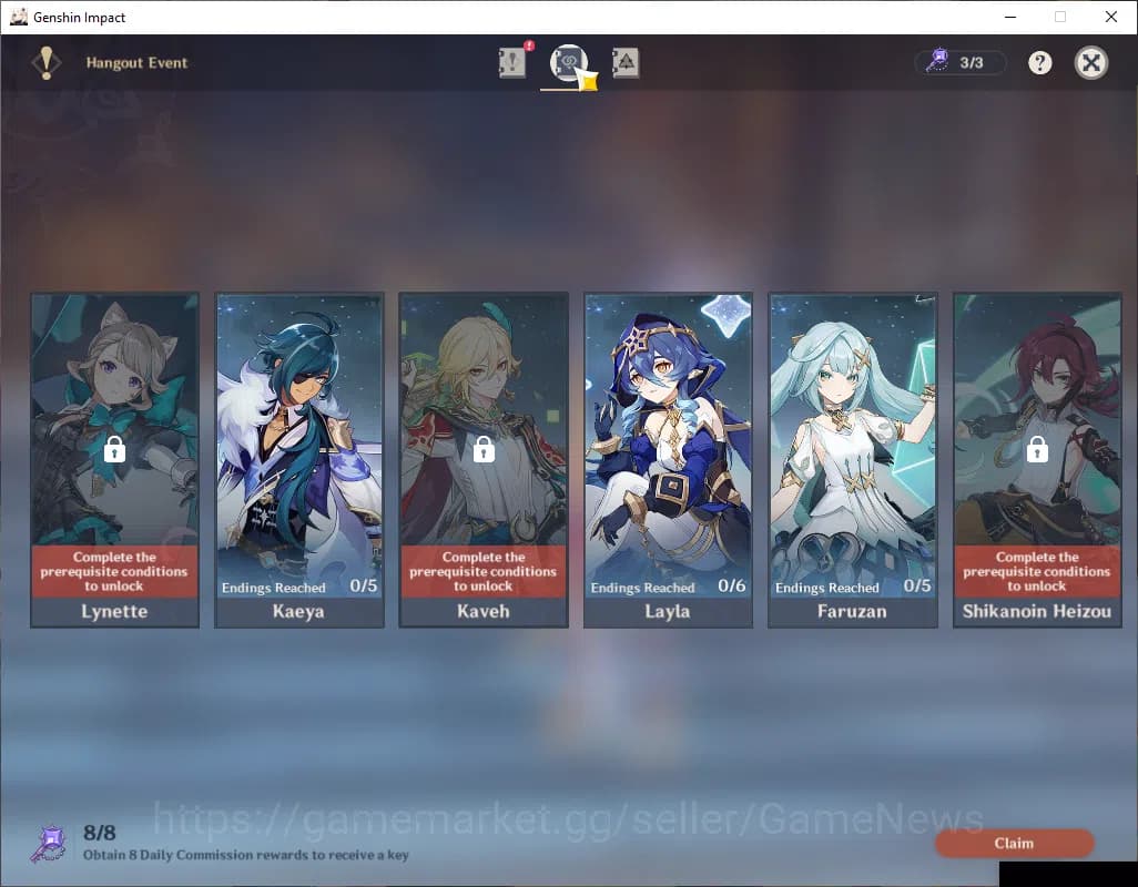 Genshin Impact Accounts ASIA|AR 58|8 Limited +6(*5Wep)|Prime Team Skirk|(F image 13